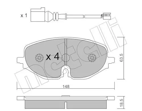 Kit de plaquettes de frein METELLI 22-1280-0