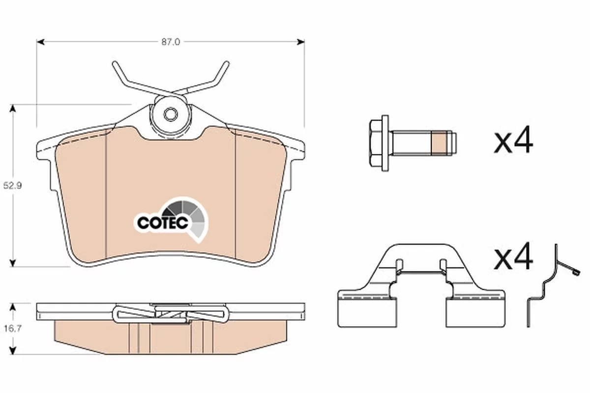 Kit de plaquettes de frein TRW GDB1799
