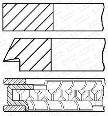 Jeu de segments de pistons GOETZE ENGINE 08-119000-00