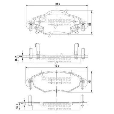 Kit de plaquettes de frein NIPPARTS J3602113