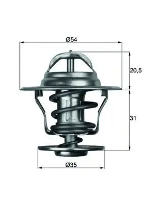 Thermostat d'eau MAHLE ORIGINAL TX 13 80D