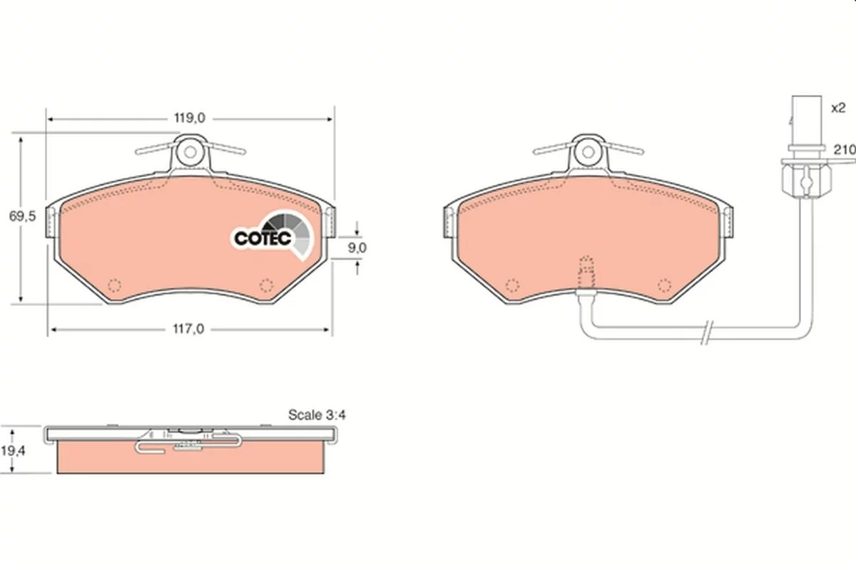 Kit de plaquettes de frein TRW GDB1366
