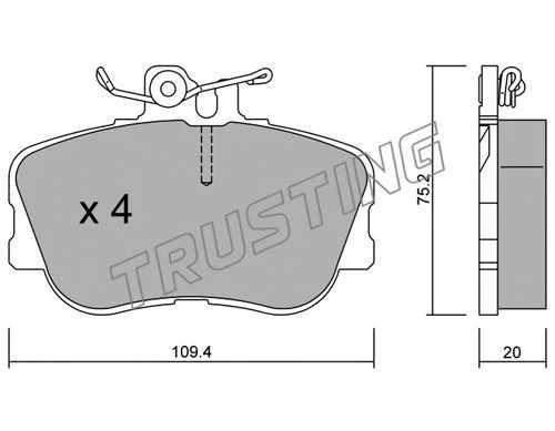 Kit de plaquettes de frein TRUSTING 161.0