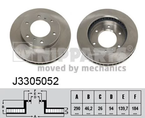 Jeu de 2 Disques de frein NIPPARTS J3305052
