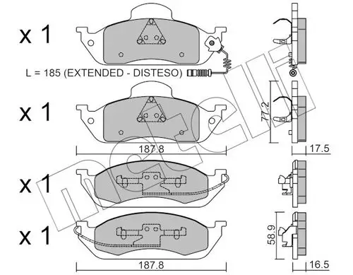 Kit de plaquettes de frein METELLI 22-0569-0