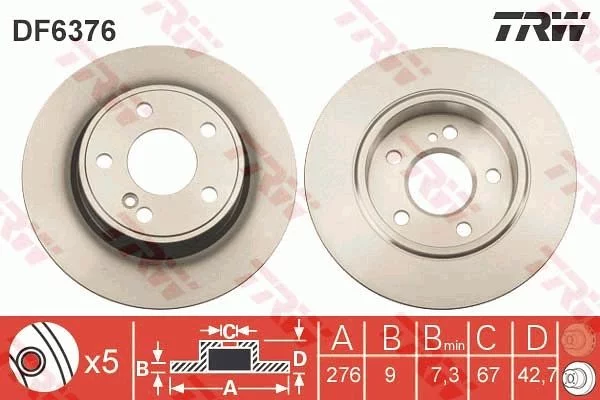 Disque de frein TRW DF6376