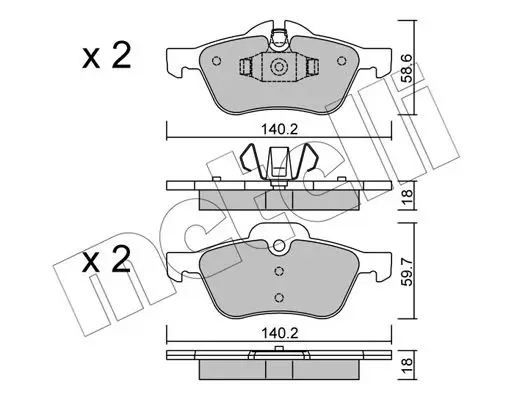 Kit de plaquettes de frein METELLI 22-0555-0