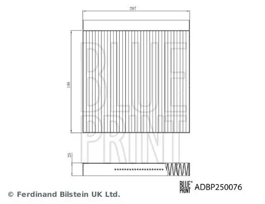 Filtre habitacle BLUE PRINT ADBP250076
