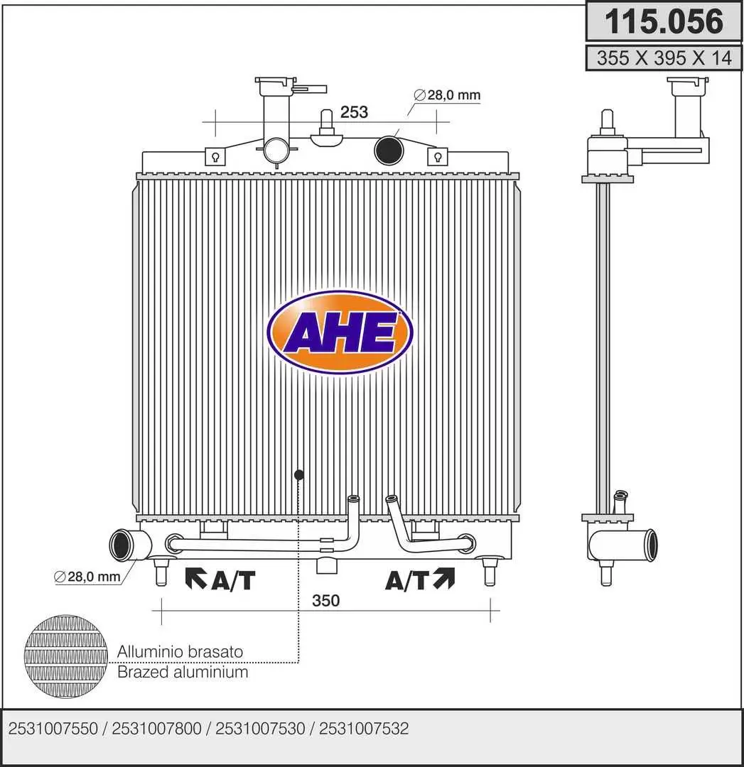 Radiateur, refroidissement du moteur AHE 115.056