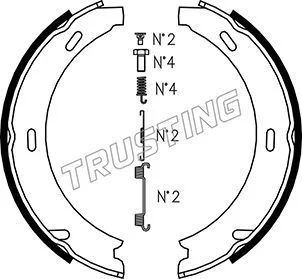 Jeu de mâchoires de frein, frein de stationnement TRUSTING 052.117K