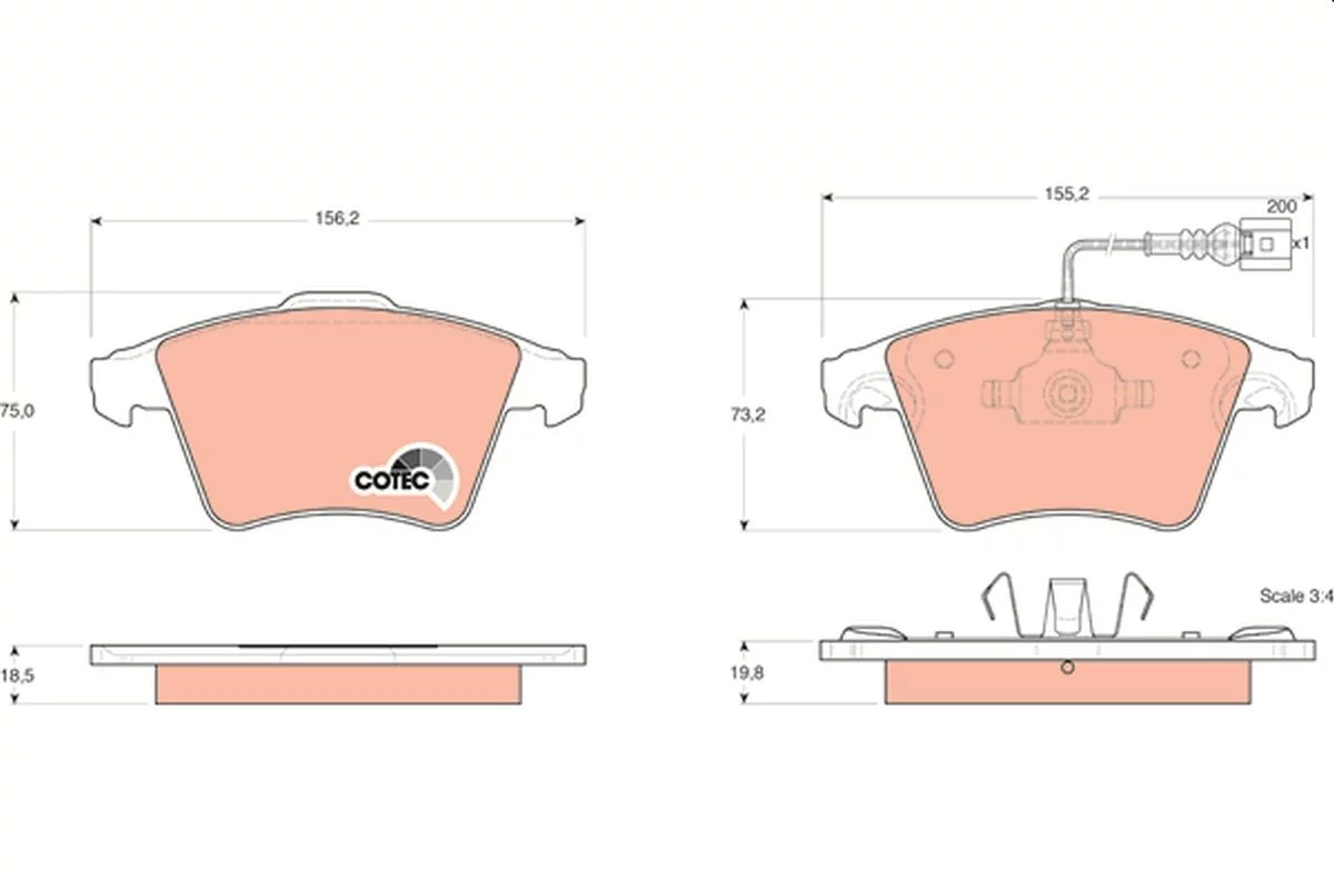 Kit de plaquettes de frein TRW GDB1555
