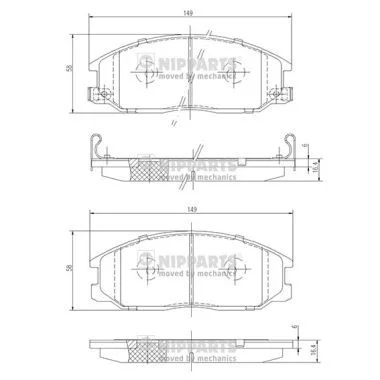 Kit de plaquettes de frein NIPPARTS J3600526