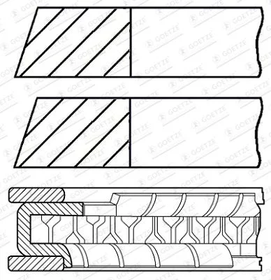 Jeu de segments de pistons GOETZE ENGINE 08-427600-00