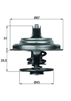 Thermostat d'eau MAHLE ORIGINAL TX 23 83D