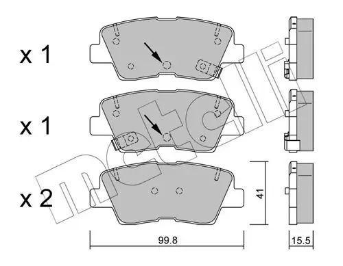 Kit de plaquettes de frein METELLI 22-0886-1
