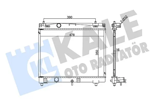 Radiateur, refroidissement du moteur KALE OTO RADYATÖR 367000