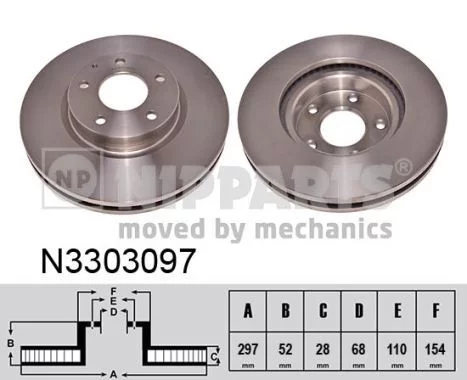 Jeu de 2 Disques de frein NIPPARTS N3303097