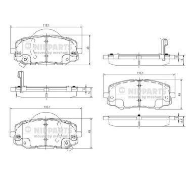 Kit de plaquettes de frein NIPPARTS N3600552