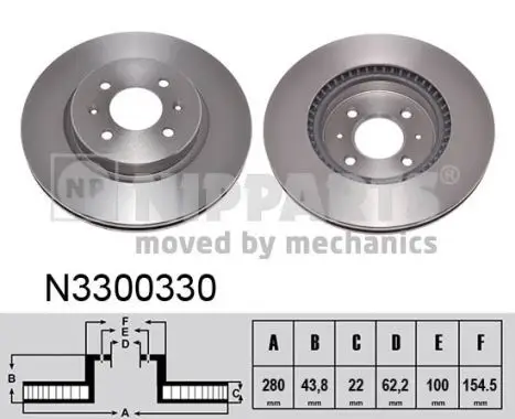 Jeu de 2 Disques de frein NIPPARTS N3300330