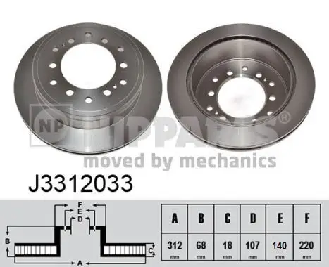 Jeu de 2 Disques de frein NIPPARTS J3312033