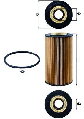 Filtre à huile MAHLE ORIGINAL OX 169D