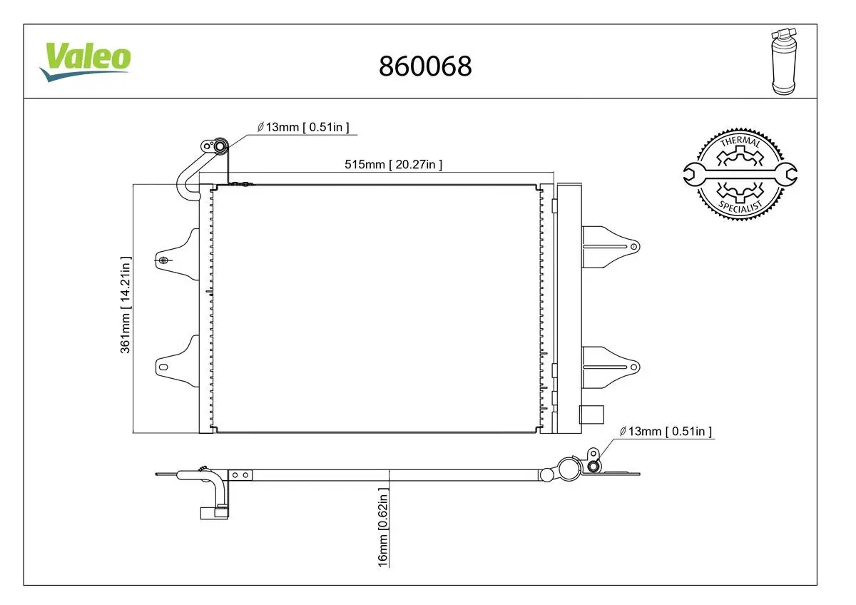 Radiateur climatisation VALEO 860068