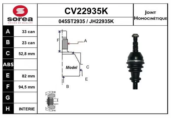 Tête cardan EAI CV22935K