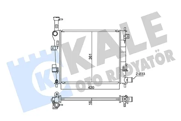 Radiateur, refroidissement du moteur KALE OTO RADYATÖR 347855