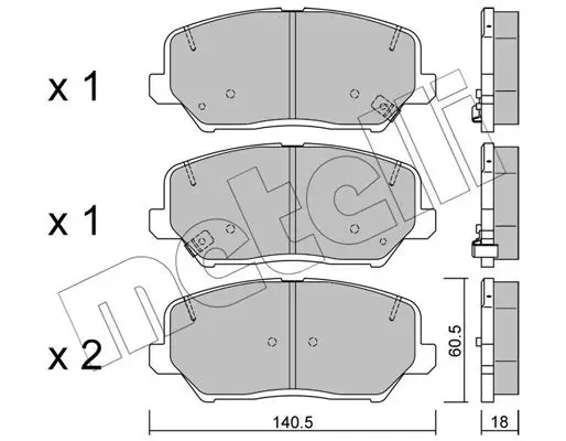 Kit de plaquettes de frein METELLI 22-0997-0