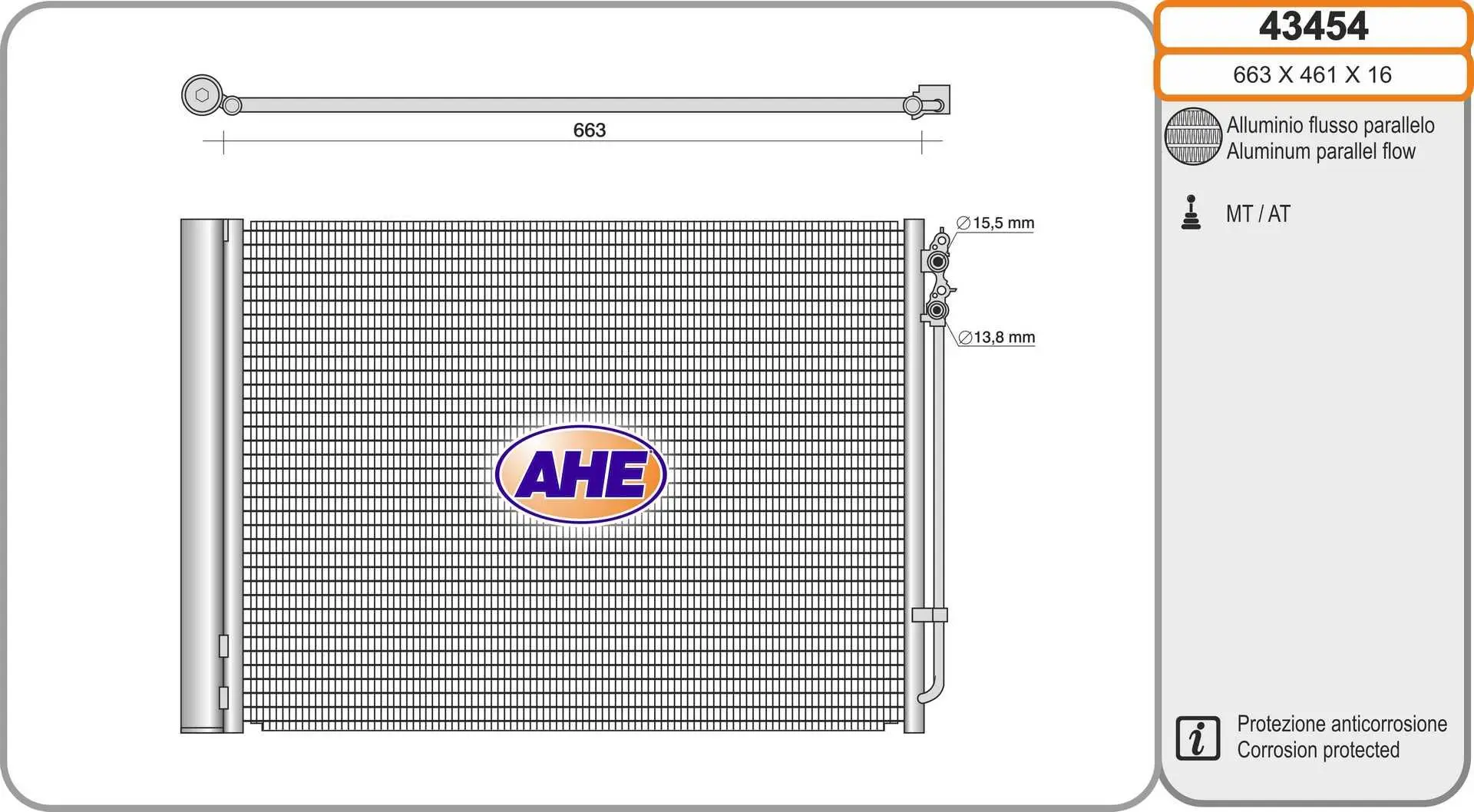 Radiateur climatisation AHE 43454