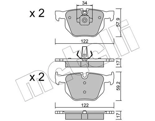 Kit de plaquettes de frein METELLI 22-0644-4