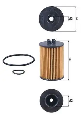 Filtre à huile MAHLE ORIGINAL OX 382D