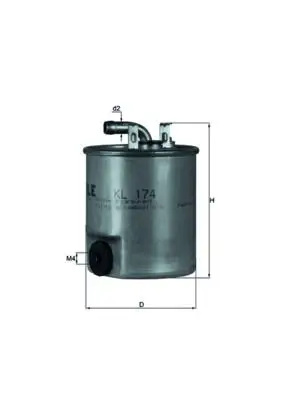 Filtre à carburant MAHLE ORIGINAL KL 174