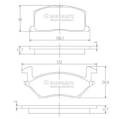 Kit de plaquettes de frein NIPPARTS J3602057