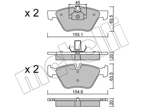 Kit de plaquettes de frein METELLI 22-0557-3
