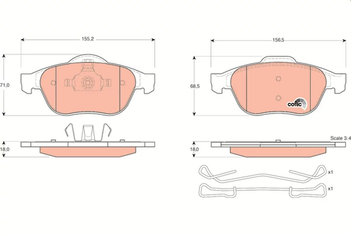 Kit de plaquettes de frein TRW GDB1468