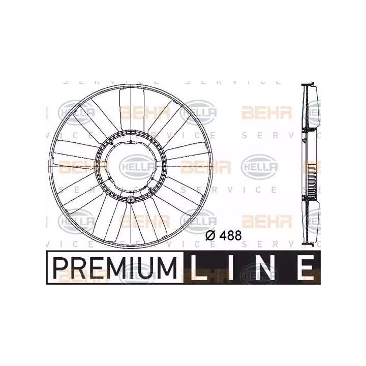 Roue du souffleur, refroidissement du moteur HELLA 8MV 376 733-211