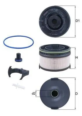 Filtre à carburant MAHLE ORIGINAL KX 533KIT