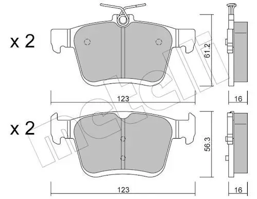 Kit de plaquettes de frein METELLI 22-0951-0