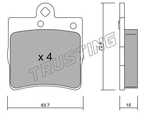 Kit de plaquettes de frein TRUSTING 352.0