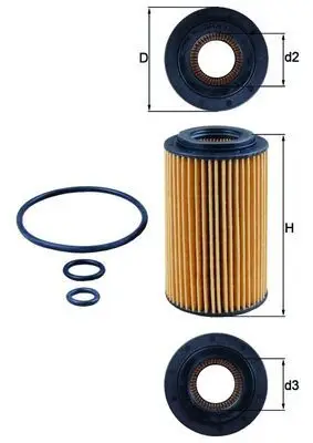 Filtre à huile MAHLE ORIGINAL OX 153/7D2