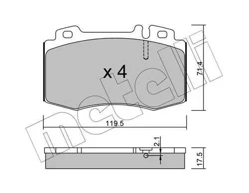 Kit de plaquettes de frein METELLI 22-0563-0