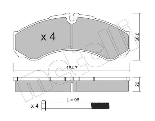 Kit de plaquettes de frein METELLI 22-0212-0
