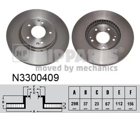 Jeu de 2 Disques de frein NIPPARTS N3300409