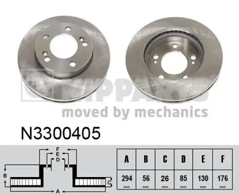 Jeu de 2 Disques de frein NIPPARTS N3300405