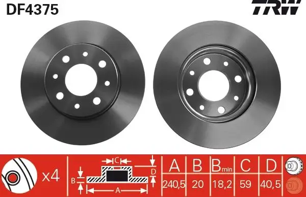 Disque de frein TRW DF4375