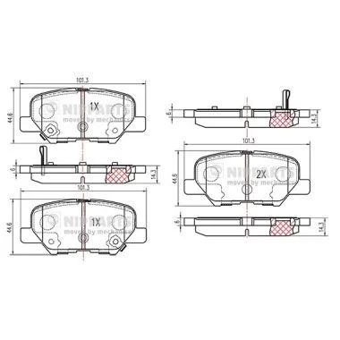 Kit de plaquettes de frein NIPPARTS N3615017