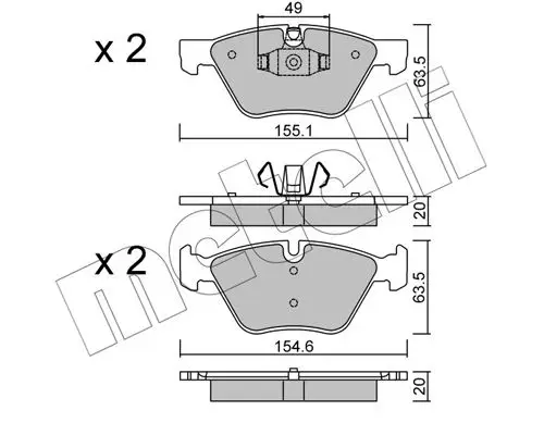 Kit de plaquettes de frein METELLI 22-0557-5