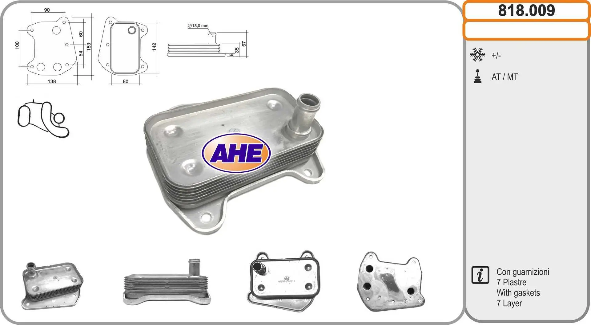 Radiateur d'huile AHE 818.009