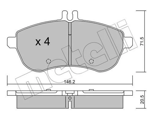 Kit de plaquettes de frein METELLI 22-0665-0